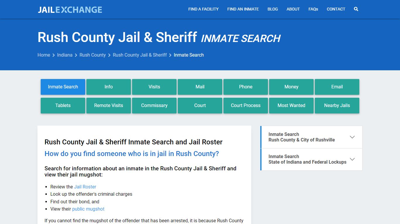Rush County Jail & Sheriff Inmate Search - Jail Exchange